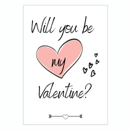 Grußkarte "Will you be my Valentine?" A6