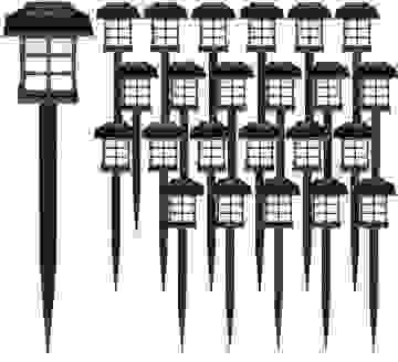 LED Solarleuchten 24er-Set Schwarz