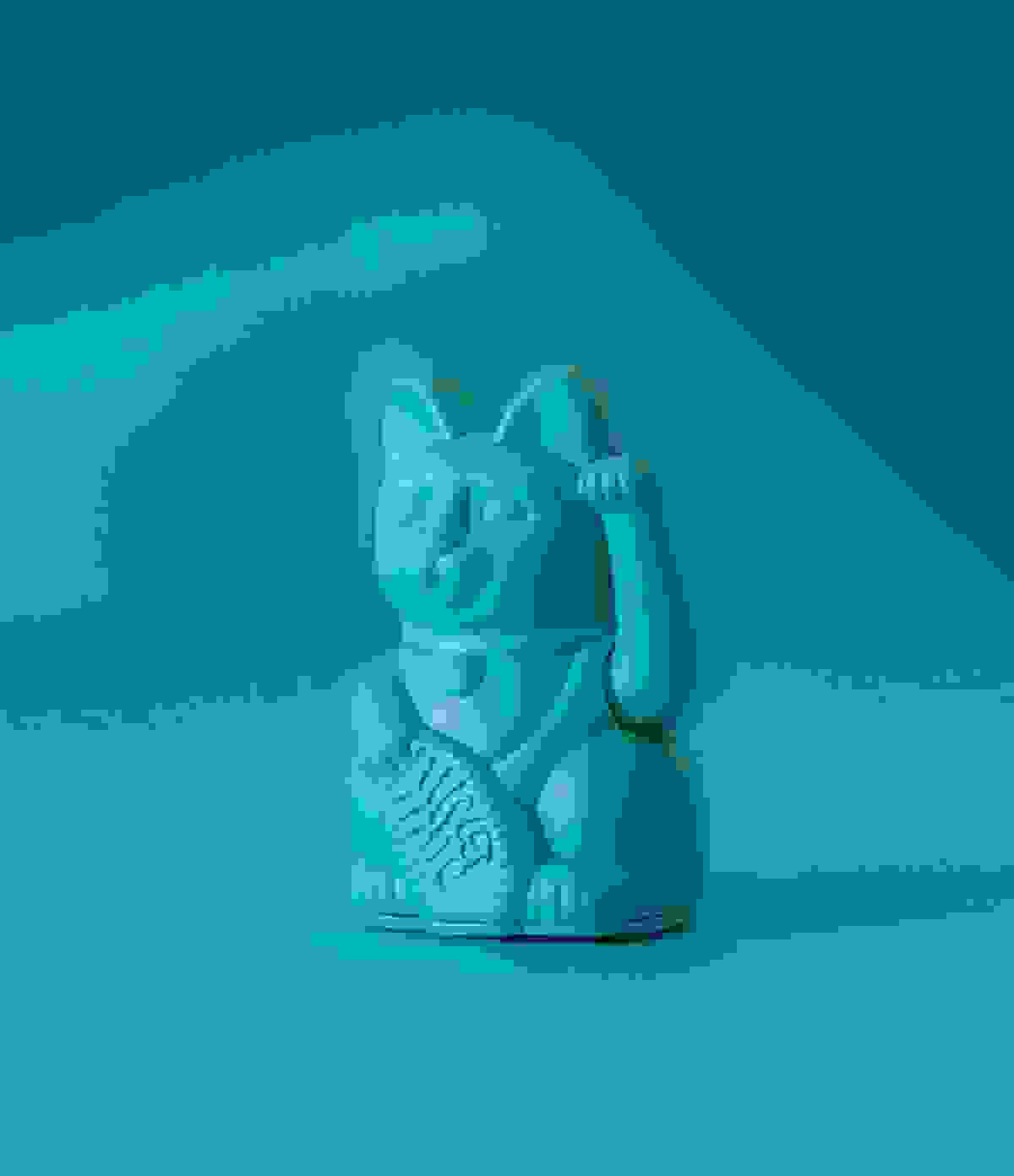 Winkekatze Lucky Cat Mini Turquoise