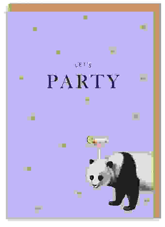 Let's Party Panda Grußkarte