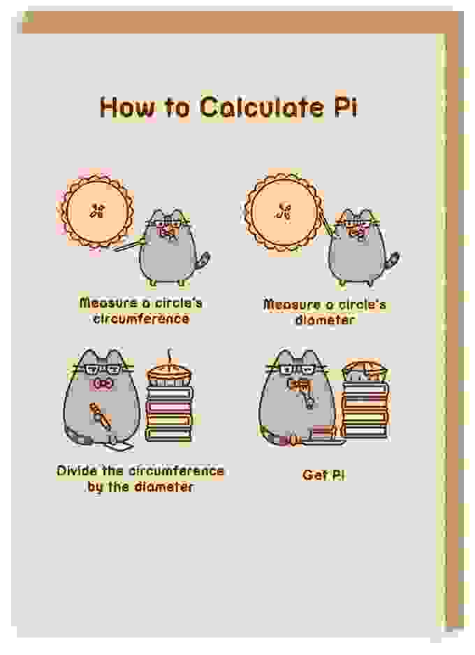 How To Calculate Pi Pusheen Grußkarte