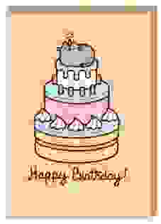 Happy Birthday Cake Pusheen Grußkarte