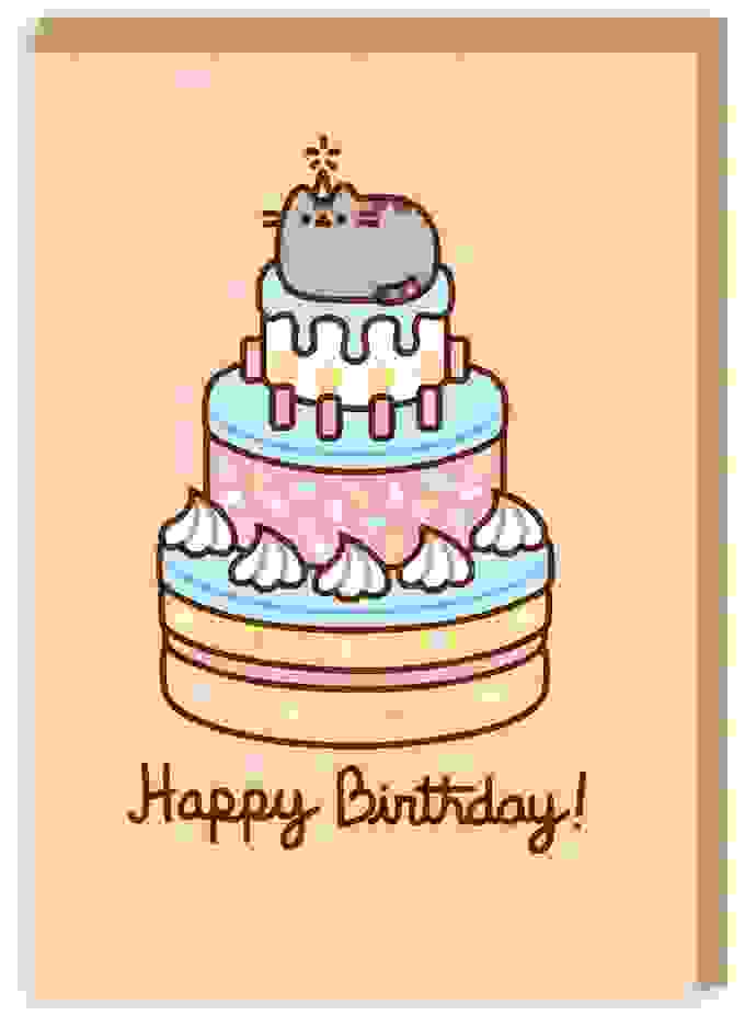 Happy Birthday Cake Pusheen Grußkarte