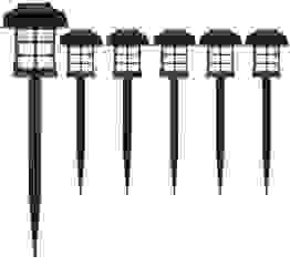 LED Solarleuchten 6er-Set Schwarz