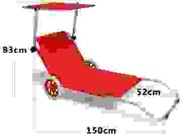 Casaria Lounger Mobile Kreta Rot Aluminium mit 2 Rädern