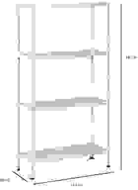 2 Stück ERRO Metallregal mit 4 Fachböden - 200kg Kapazität - (HxBxT) 145x72.5x30cm - 50kg pro Fachboden