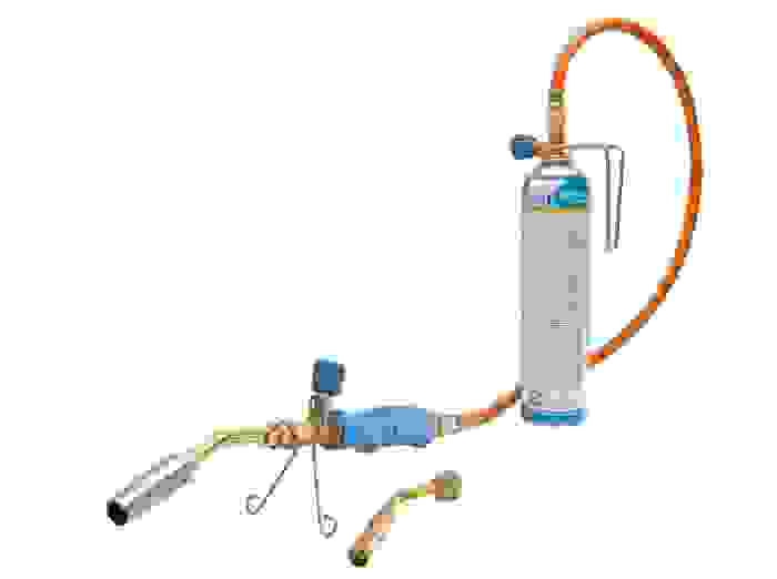 CFH Luxe Lötbrenner 800°C mit zusätzlicher Gasflasche 360° drehbar