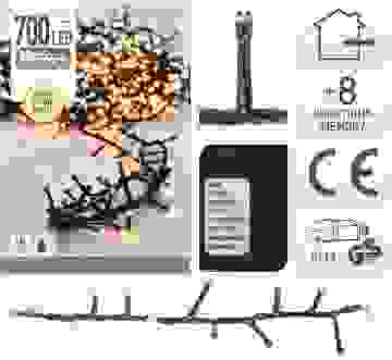 4x Weihnachtsbaumbeleuchtung 14 Meter Warmweiß - 700LED für Innen und Außen