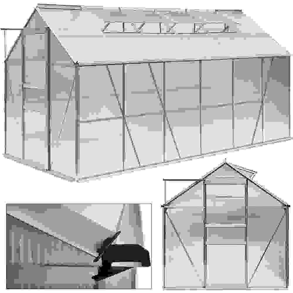 Deubois Aluminium-Gewächshaus 11,73 m³, mit 4 Oberlichtern