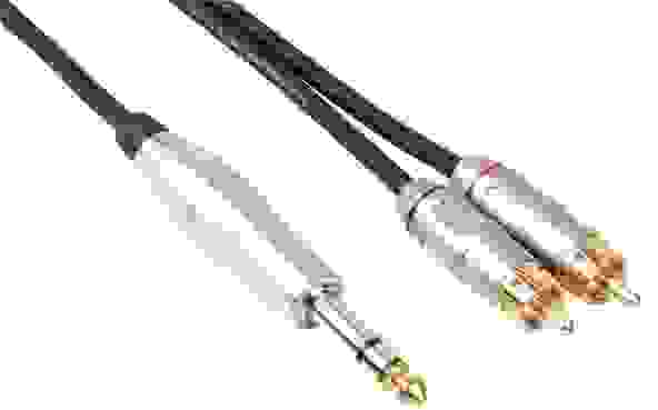 HQ-Power Rca-Kabel - 2 x Rca-Stecker auf Klinke 6,35 mm - Stereo - 6 m