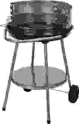 BBQ Holzkohlegrill - Ø 51,5 cm - Edelstahl - Schwarz - Auf Rädern