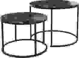 Beistelltisch SET aus 2 Teilen 60x60 und 50x50 cm - Marmoroptik