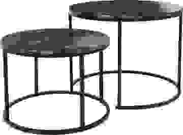 Beistelltisch SET aus 2 Teilen 60x60 und 50x50 cm - Marmoroptik