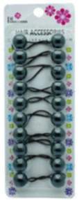 Blossom Acryl-Haarperlen - Elastische Bead Haargummi (Schwarz)