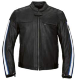 BMW Schwabing Motorradjacke Herren (schwarz / blauer Streifen) Farbe: Blau Größe: M