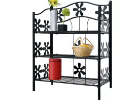 Casaria Regalschrank/ Aufbewahrungsregal - Garten - 3 Fachböden - 70 x 60 x 30 cm - Metall - Schwarz