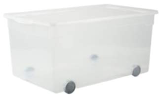 Clearbox mit Rollen 63 l CLEAR