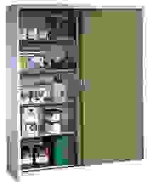 CP Stahlschrank 2149-00 lichtgrau, rededagrün 160,0 x 40,0 x 195,0 cm, aufgebaut