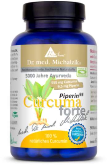 Curcuma Piperin forte | 555 mg Curcuma longa-Extrakt | 90 Kapseln | Dr. med. Michalzik