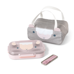 Das unterteilte Tablett für Kinder - monbento Set MB Wonder - Abenteurer-Neuling rosa Sheep