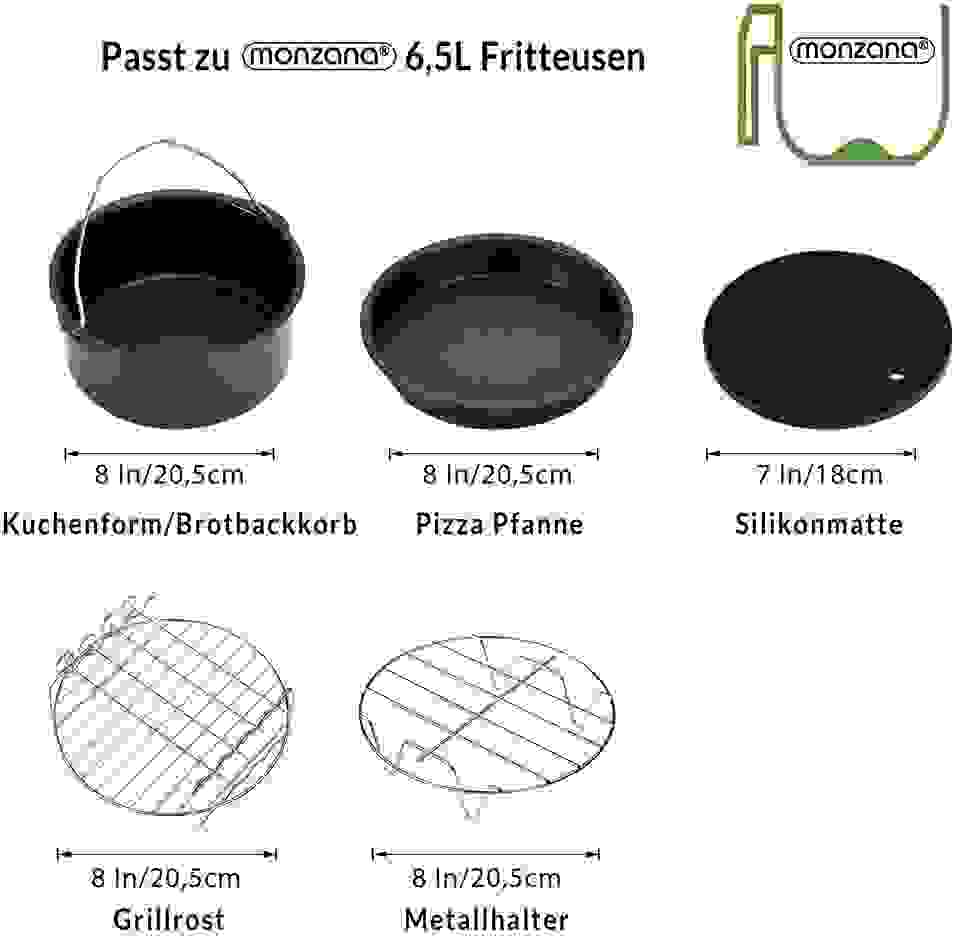 DBA Airfryer Zubehör - komplettes Set - 9 Teile