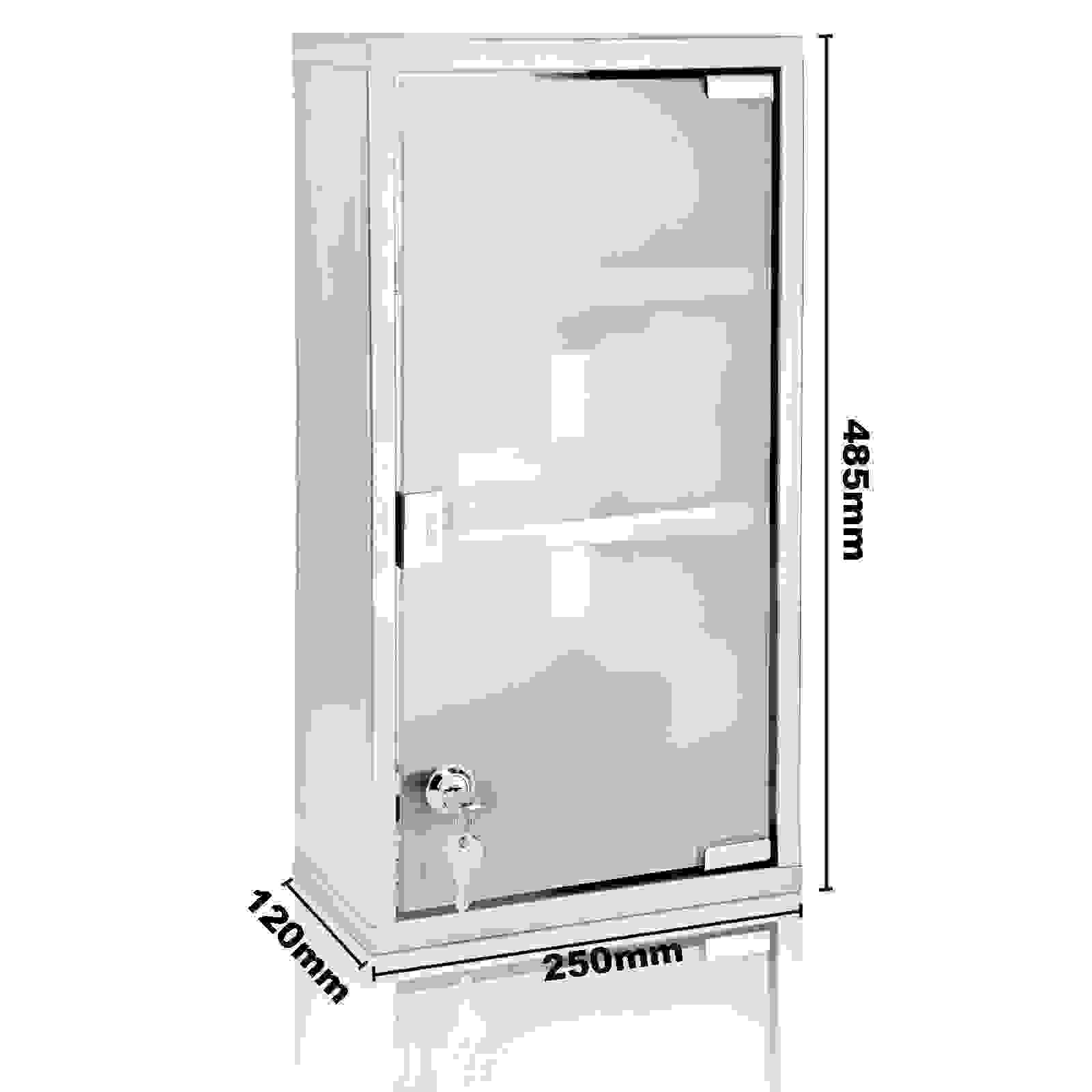 DBA Medizinschrank groß mit Schloss - 48,5cm x 25cm x 12cm