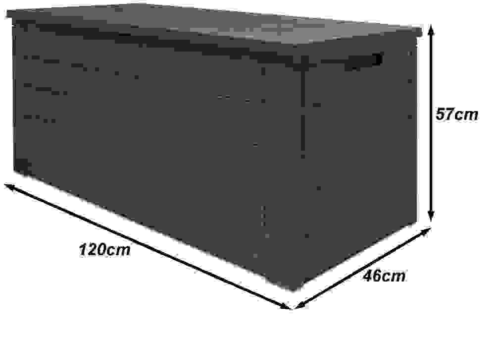 Deuba Aufbewahrungsbox anthrazit 120 x 46 x 57cm - Outdoor - Geeignet für Terrasse, Balkon und Garten