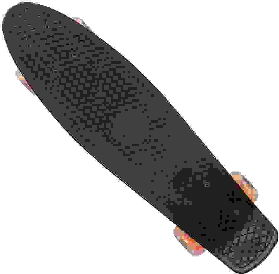 Deuba Skateboard mit LED Lichtern - Schwarz & Orange - 57 cm