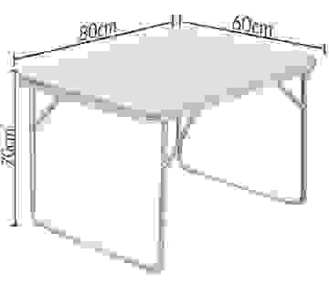 Deubois Camping Tisch Klapptisch - Aluminium - 80 x 60 x 70 cm