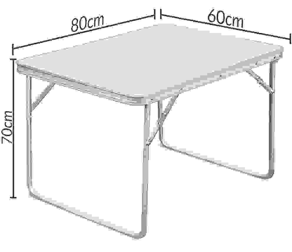 Deubois Camping Tisch Klapptisch - Aluminium - 80 x 60 x 70 cm