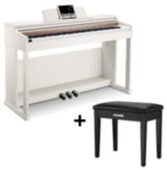 Donner DDP-100 Home Digitalpiano mit 88 Tasten Piano Keyboard Set - Weiß / Piano + Schwarzer Klavierhocker