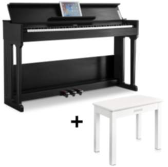 Donner DDP-90 Home Digitalpiano mit 88 Tasten - Piano + Weißer Klavierhocker