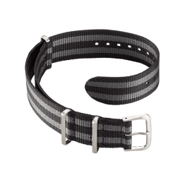 Durchziehband Nylon Schwarz-Grau 18 mm