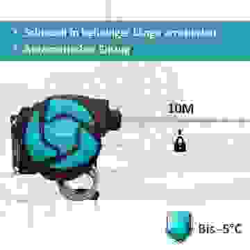 Durhand Wandschlauchaufroller mit Schlauch 180° drehbar mit Frostschutz (-5-45 °C) Kunststoff grün schwarz 10 m