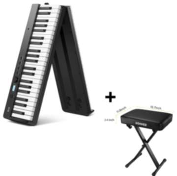 Eastar EP-10 Faltbares Digitalpiano mit 88 halbgewichteten Tasten Bluetooth-Unterstützung - Digitalpiano + Klavierhocker