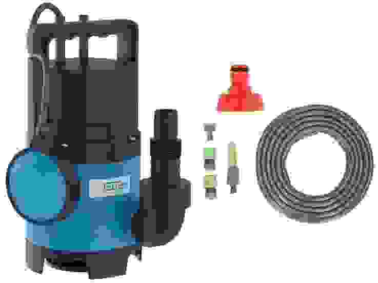 Güde Abwasser-Tauchpumpe GS4003P - 8000L/h MIT 15-Meter-Gartenschlauch inkl. Tülle und Armaturen UND Hahn 1".