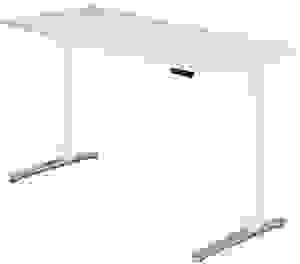 HAMMERBACHER XBHM19 elektrisch höhenverstellbarer Schreibtisch weiß rechteckig, C-Fuß-Gestell weiß 180,0 x 80,0 cm