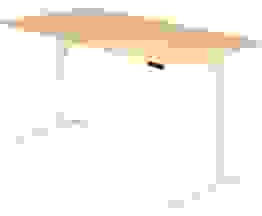 HAMMERBACHER XBHM2E elektrisch höhenverstellbarer Schreibtisch ahorn rechteckig, C-Fuß-Gestell weiß 200,0 x 100,0 cm