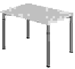 HAMMERBACHER YS12 höhenverstellbarer Schreibtisch beton rechteckig, 4-Fuß-Gestell grau 120,0 x 80,0 cm