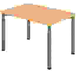 HAMMERBACHER YS12 höhenverstellbarer Schreibtisch buche rechteckig, 4-Fuß-Gestell grau 120,0 x 80,0 cm