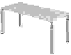 HAMMERBACHER YS19 höhenverstellbarer Schreibtisch beton rechteckig, 4-Fuß-Gestell silber 180,0 x 80,0 cm