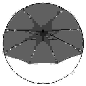 Kinsle Sonnenschirm Mali mit LED-Beleuchtung kippbar anthrazit - Ø 3.3m