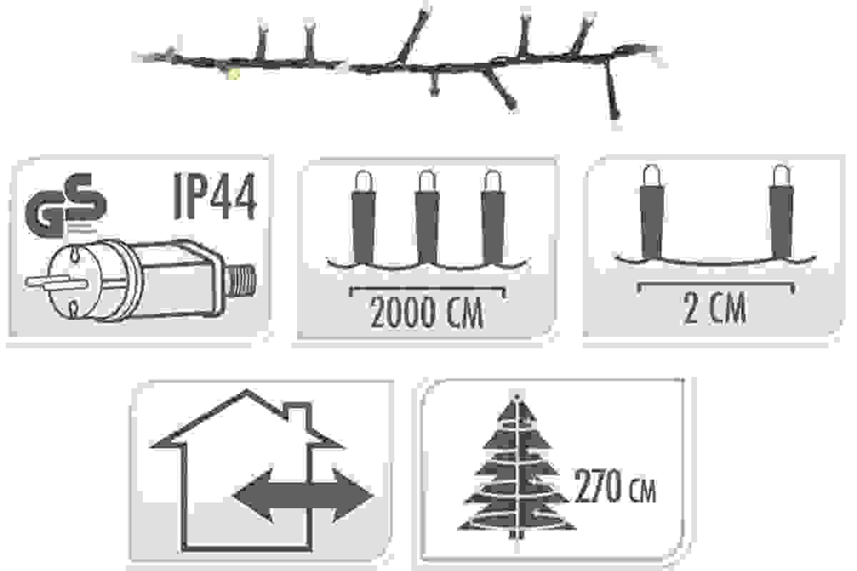 MIKROCLUSTER 1000LED WW 20MTR