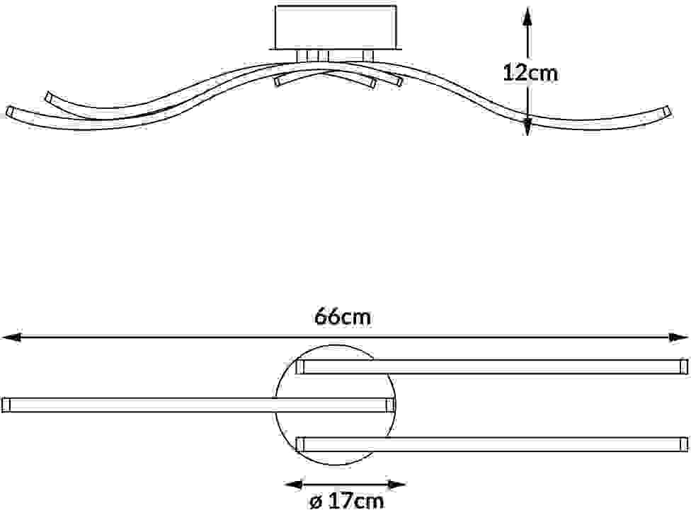 Monza LED-Deckenleuchte Tripple 3-flammig