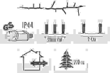 Nampook - Weihnachtsbeleuchtung Snakelight - 2er-Set - 1000 LED - 20 Meter - Warmweiß - Microcluster