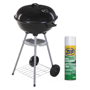 ProGarden Kugelgrill auf Rädern mit FREE ZEP BBQ Cleaner - Schwarz - 46x82cm - 500 ml