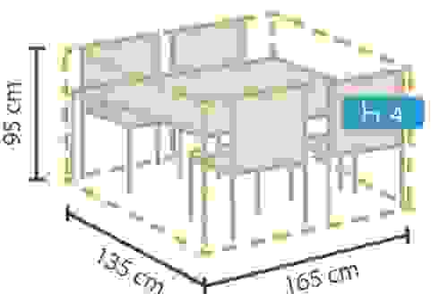 Schutzhülle für Rectangular Garden Set - 165 x 135 x 95 cm