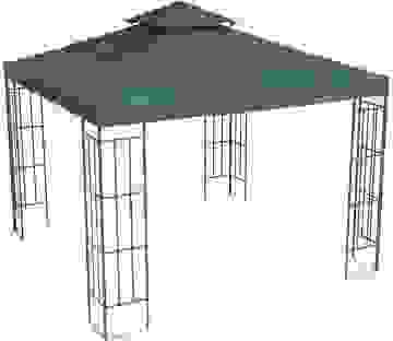 Sonniges Ersatzdach für Metallpavillon 3x3m grün