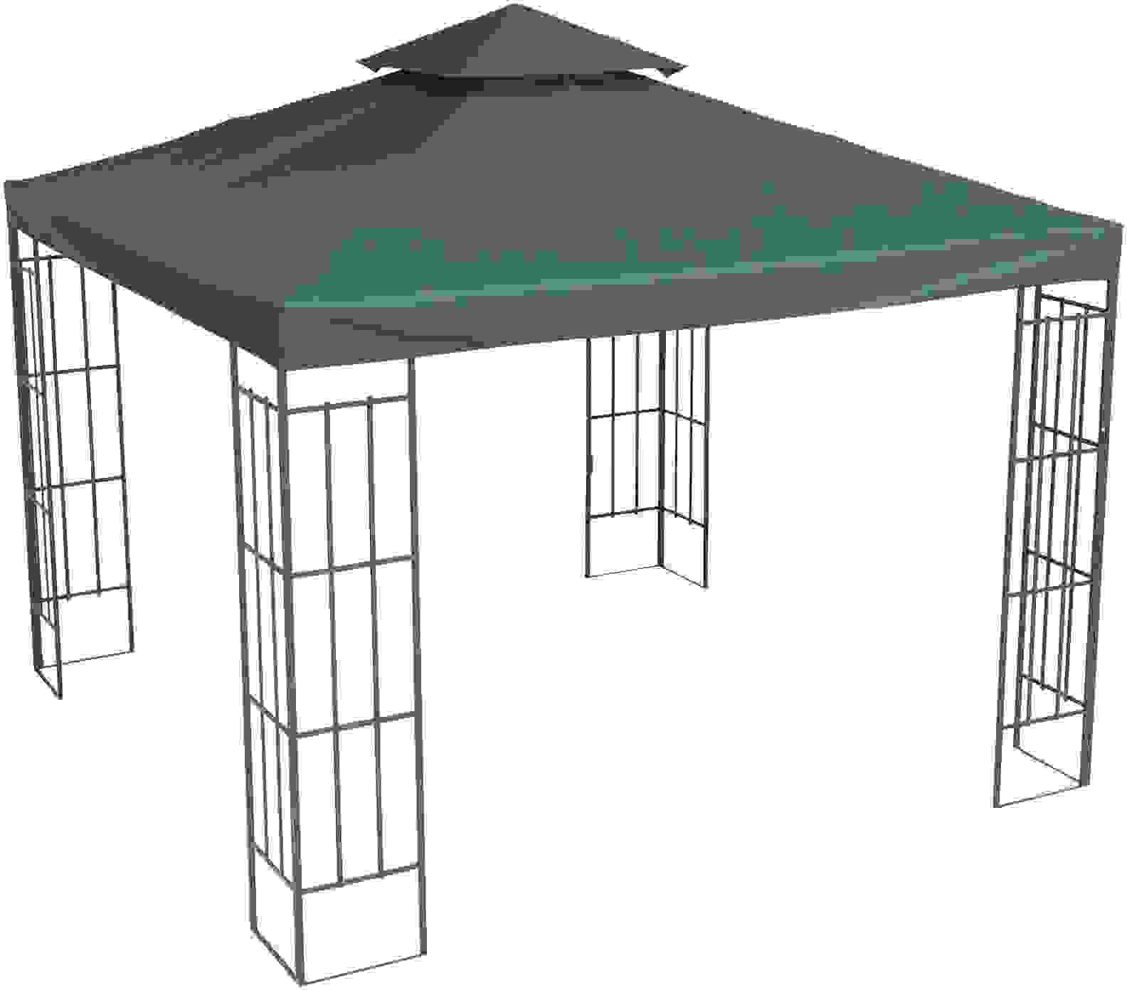 Sonniges Ersatzdach für Metallpavillon 3x3m grün