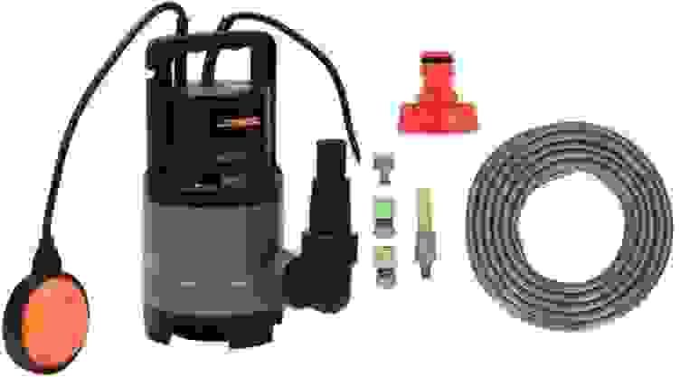 STHOR Tauchpumpe - 600W - 11.500l/h MIT 15-Meter-Gartenschlauch inkl. Sprinkler und Armaturen UND Ventil 1".